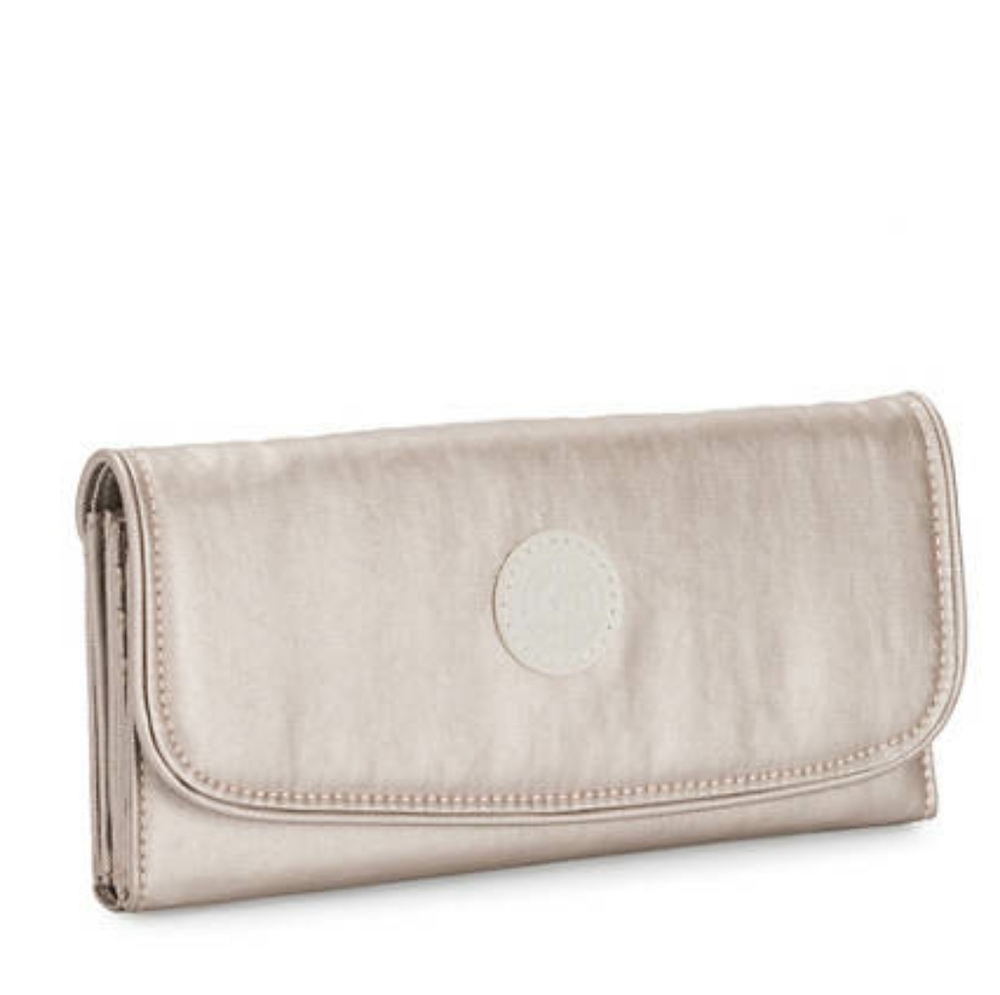Kipling Snap Wallet - Sparkly Metallic Rose Gold